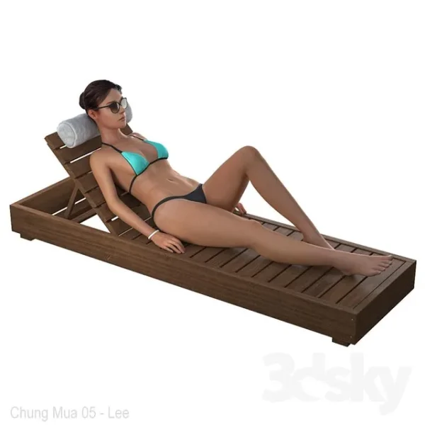 3DSky - Girl on a Deck Chair