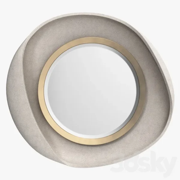 3DSky - Petal Mirror in Cream Shagreen