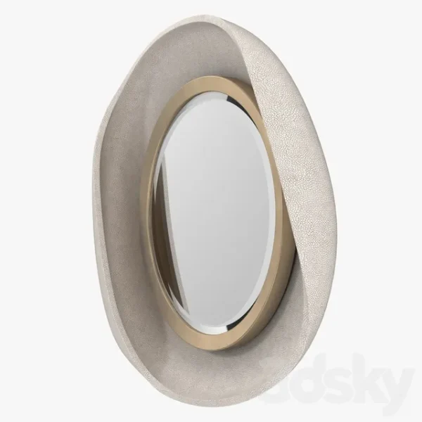 3DSky - Petal Mirror in Cream Shagreen - Image 2