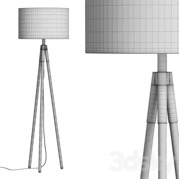 3DSky - Hyde Brass and Bronze Metal Tripod Floor Lamp - Image 3