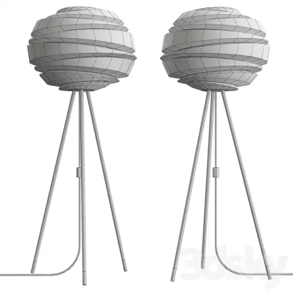 3DSky - Carmina Matte Black Floor Lamp by Umage - Image 2