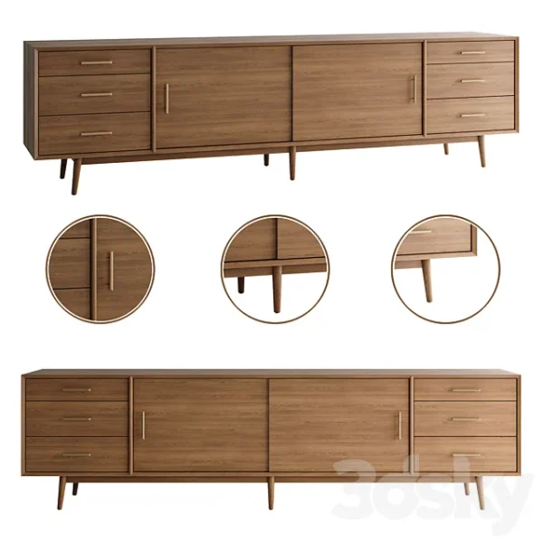 3DSky - Mid Century Media Console