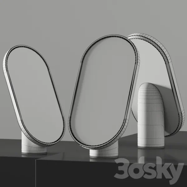 3DSky - Tre Product Woodturn Table Mirrors - Image 2