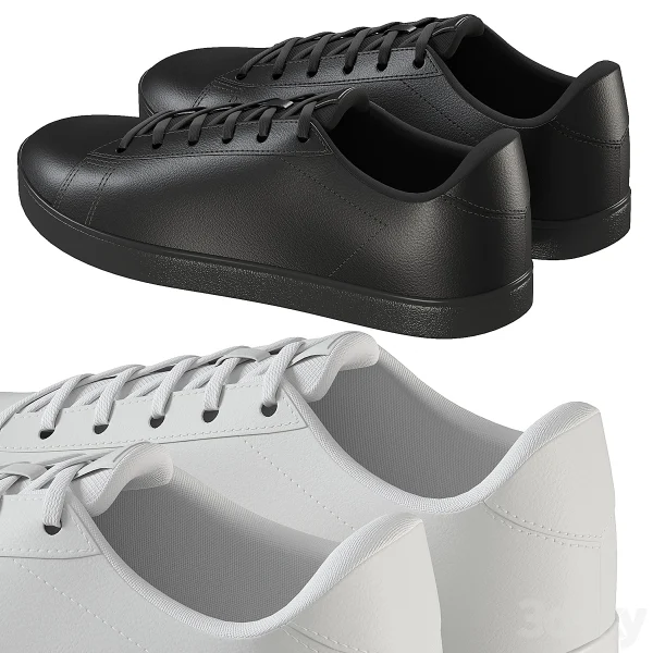 3DSky - Leather Shoes Black and Whiter - Image 3
