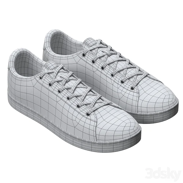 3DSky - Leather Shoes Black and Whiter - Image 5