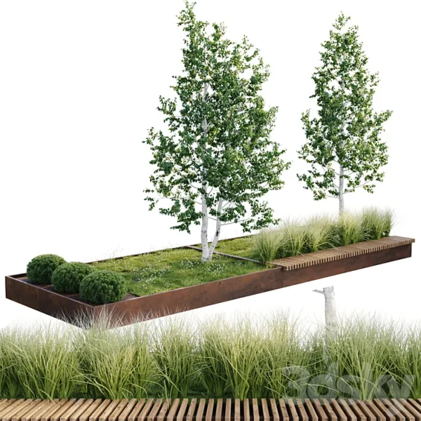 3DSky - Green Benches