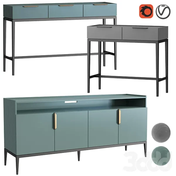 3DSky - Dantone Home Metropolitan Console Set