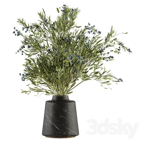 3DSky - Bouquet Green Branch in Vase 54