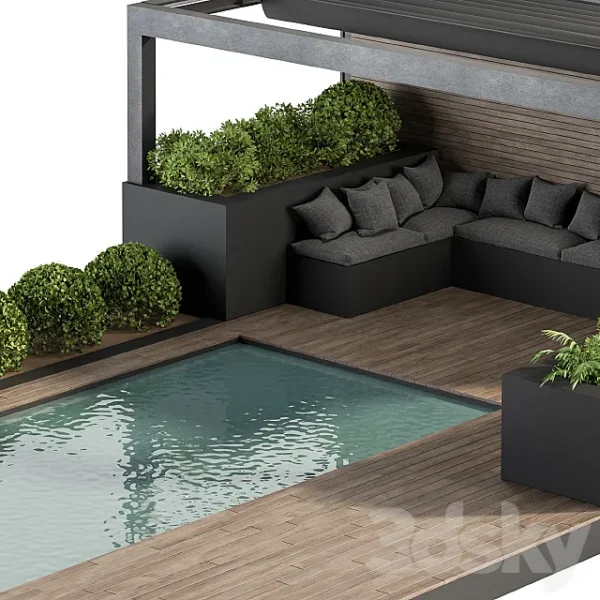 3DSky - Backyard and Landscape Furniture with Pool 03 - Image 3