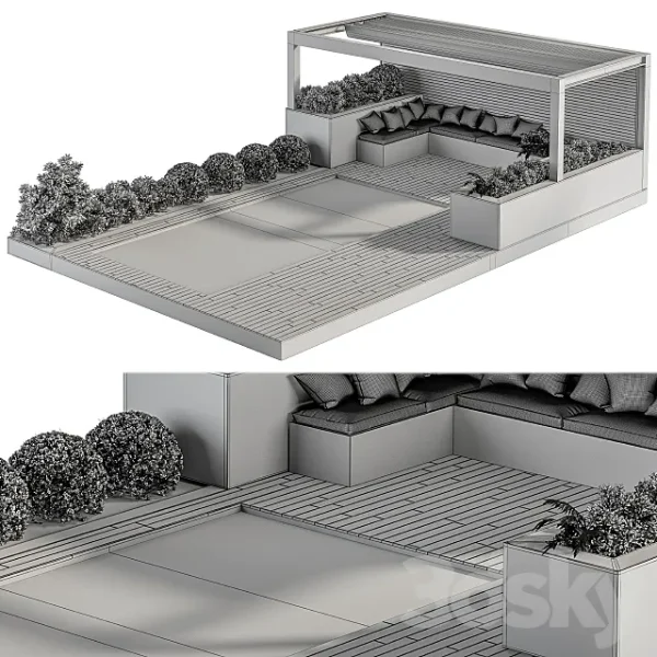 3DSky - Backyard and Landscape Furniture with Pool 03 - Image 4