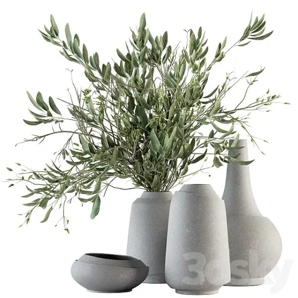 3DSky - Vase and Plant Decorative Set Set 81