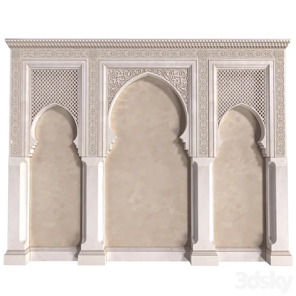 3DSky - Arch In Oriental Style Arab Decorative Wall Arabic Wall Oriental Wall Paneling