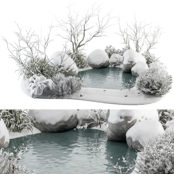 3DSky - Landscape Furniture Snowy Lake Set 48 V