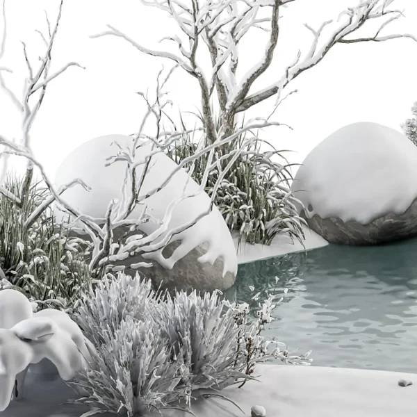 3DSky - Landscape Furniture Snowy Lake Set 48 V - Image 3