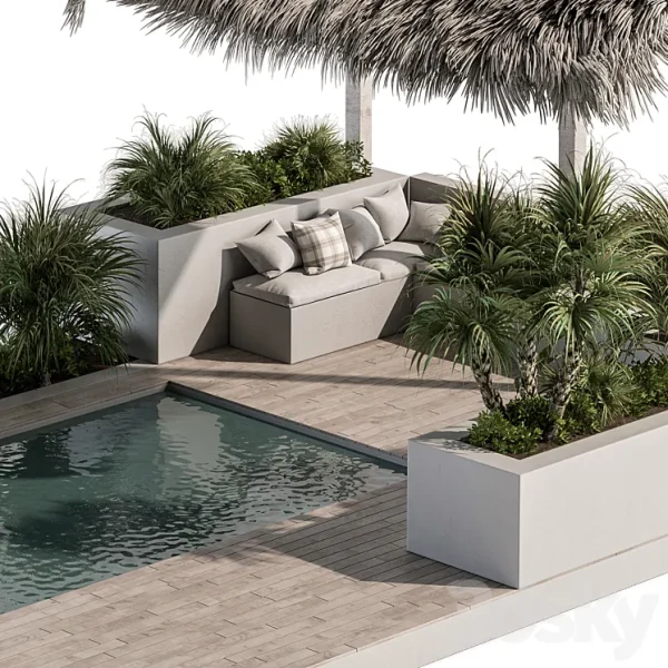 3DSky - Backyard and Landscape Furniture with Pool 05 - Image 3