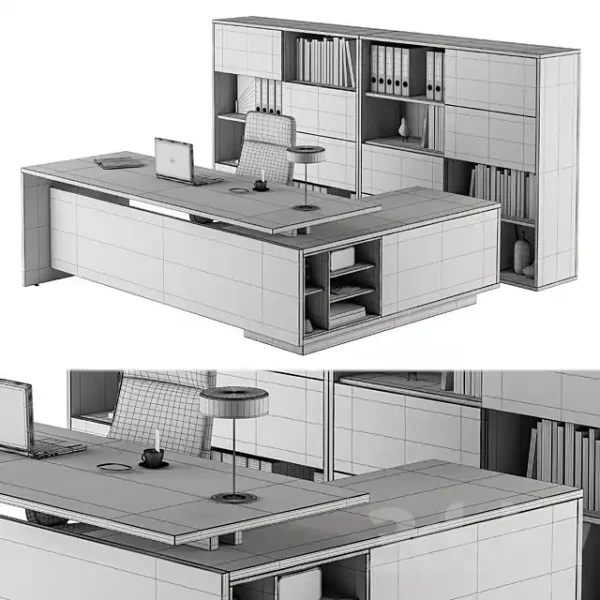 3DSky - Manager Desk and Library - Image 5