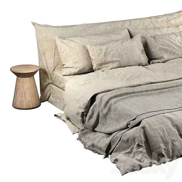 3DSky - Neutral Colored Cozy Bed - Image 2