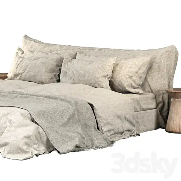 3DSky - Neutral Colored Cozy Bed - Image 3