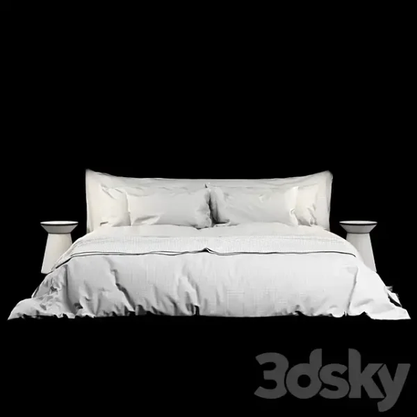 3DSky - Neutral Colored Cozy Bed - Image 5