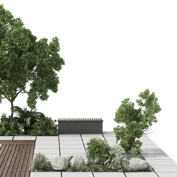 3DSky - Urban Furniture Green Benches With Plants 30 - Image 3