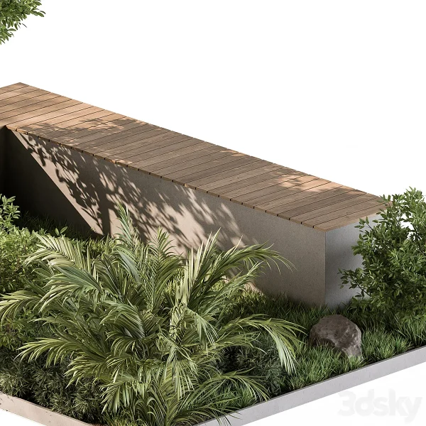 3DSky - Urban Furniture Bench with Plants Set 43 - Image 2