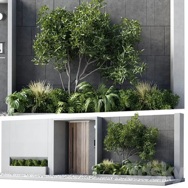 3DSky - Door Outdoor Entrance and Fence and Graden 05 - Image 2