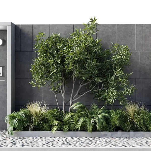 3DSky - Door Outdoor Entrance and Fence and Graden 05 - Image 4