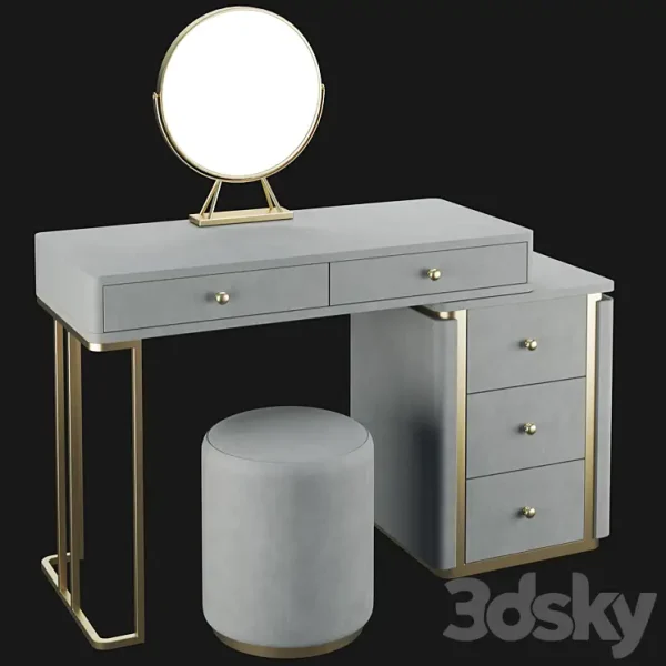 3DSky - Homary Makeup Vanity Set Retracted