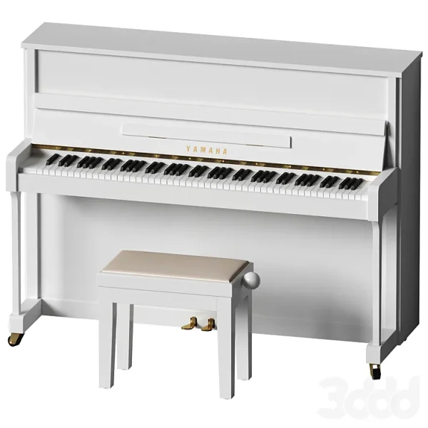 3DSky - Yamaha b2 PE White Piano with Bench