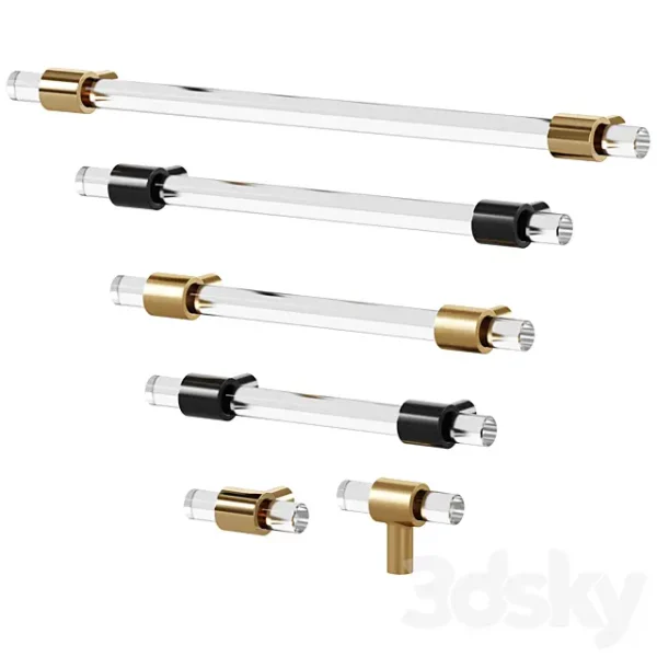 3DSky - Handles KRISTAL Acrylic & Brass by Meraki