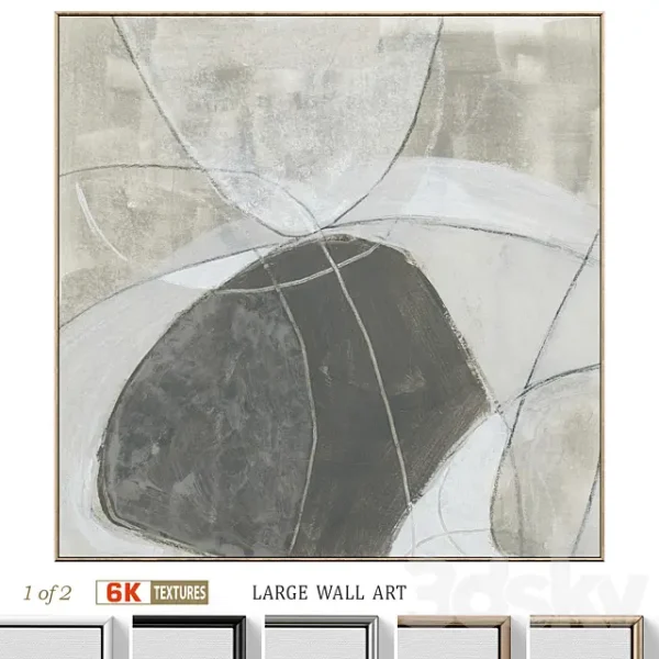 3DSky - Large Abstract Neutral Textural Wall Art C 797