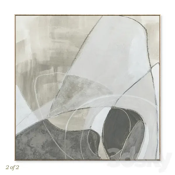 3DSky - Large Abstract Neutral Textural Wall Art C 797 - Image 2