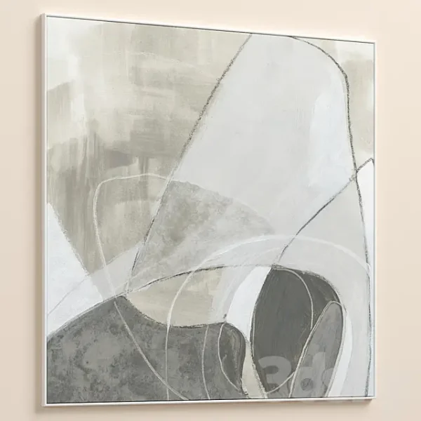 3DSky - Large Abstract Neutral Textural Wall Art C 797 - Image 3