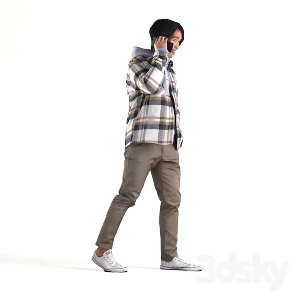 3DSky - Chris 2353 Man Walking with Phone - Image 2