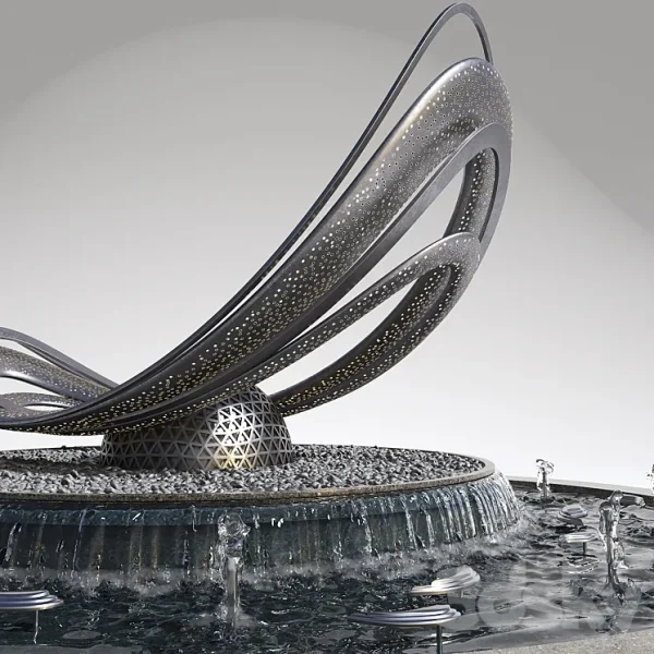 3DSky - Pond with Metal Sculpture - Image 4
