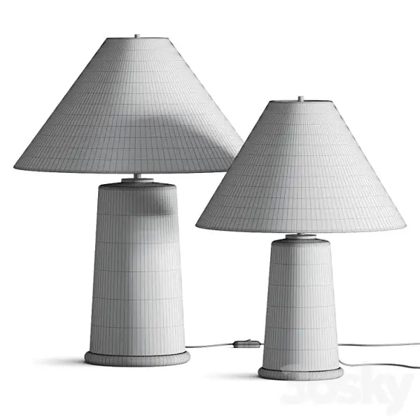 3DSky Pottery Barn Avalon Recycled Glass Table Lamp - Image 3
