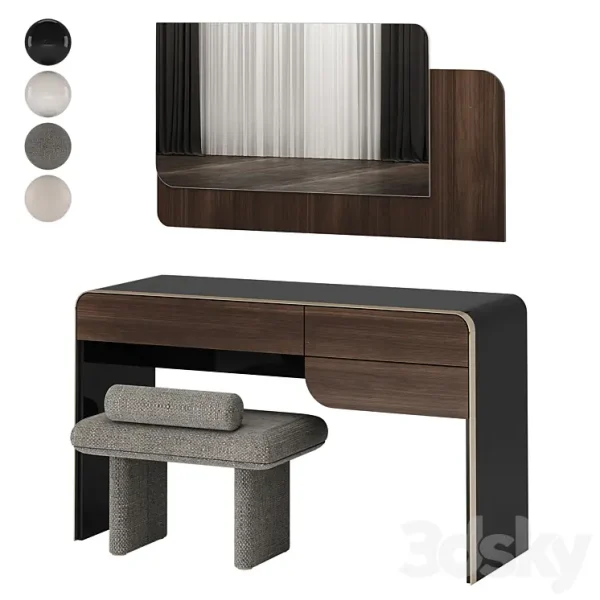 3DSky - Turri SOUL Dressing Table with ZERO Pouf