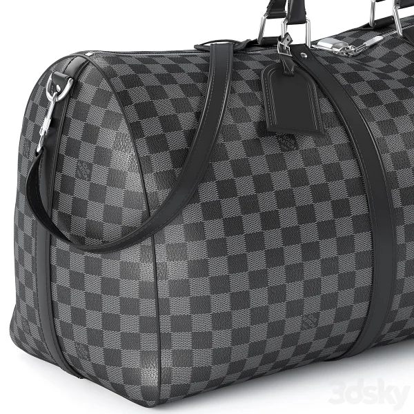 3DSky LOUIS VUITTON Keepall 60 Black - Image 3