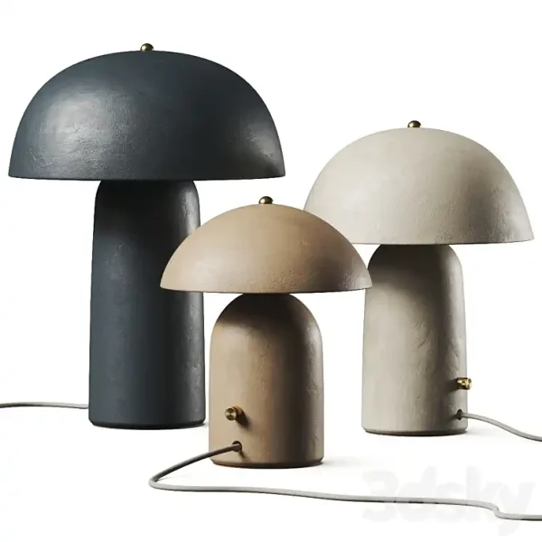 3DSky - Ceramicah Raku Tera Lime Plaster Table Lamps