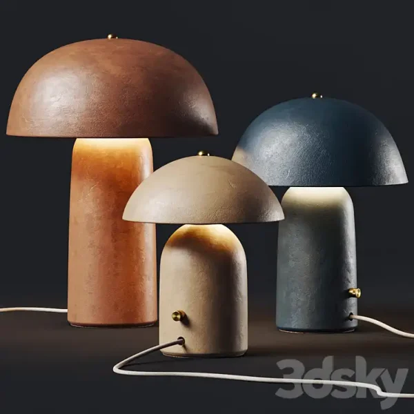 3DSky - Ceramicah Raku Tera Lime Plaster Table Lamps - Image 2