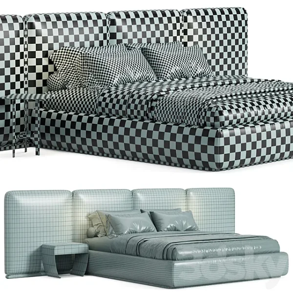 3DSky - Gem Upholstered King Queen Bed 2 - Image 4