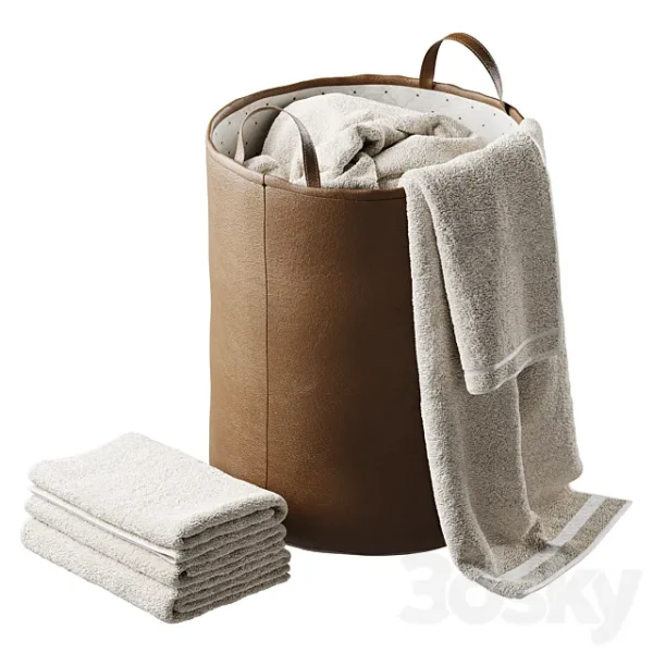 3DSky - Leather Laundry Basket - Image 2