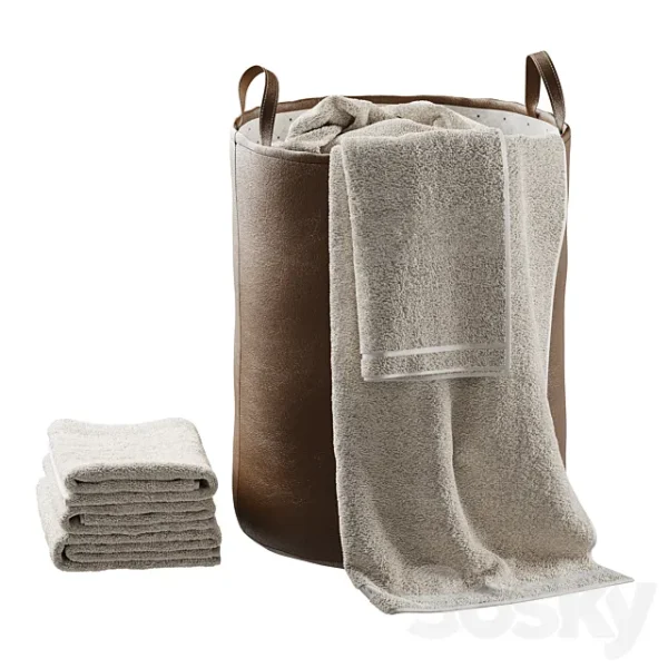 3DSky - Leather Laundry Basket