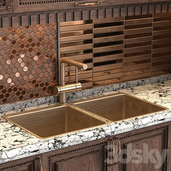 3DSky - Classic Wooden Luxury Kitchen Deluxe 2 - Image 2