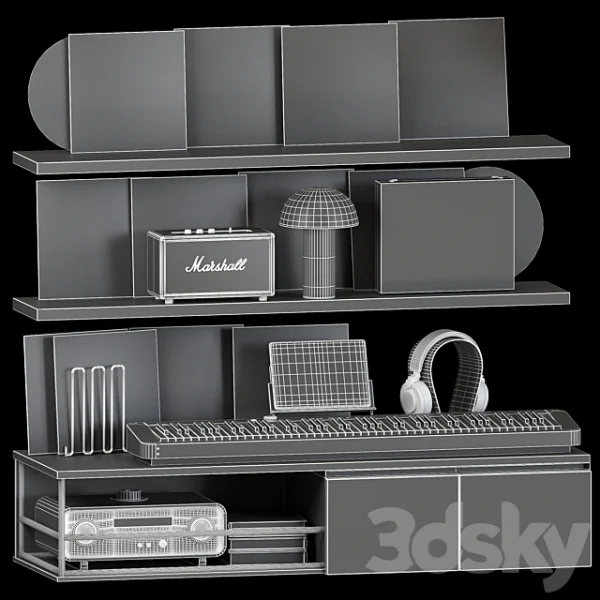 3DSky - Shelf with Vinyl Records and Music Equipment - Image 5