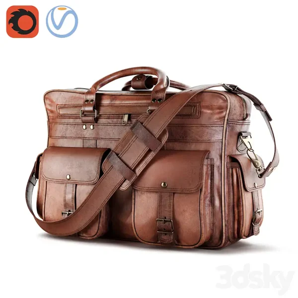 3DSky - Everett Large Leather Pilot Briefcase Bag