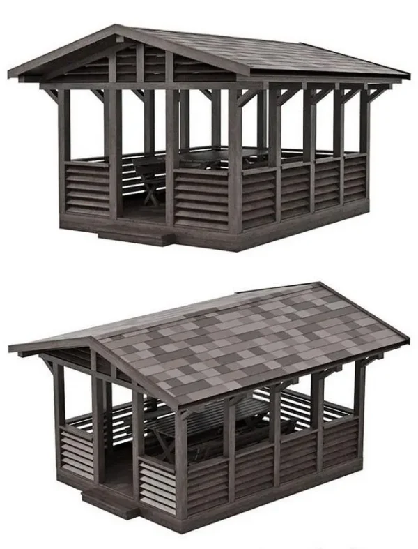 3DSky - Garden Gazebo Made of Wood 05