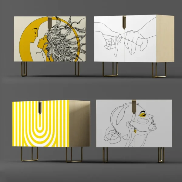 3DSky - Nightstand Set 01 Yellow Art - Image 2