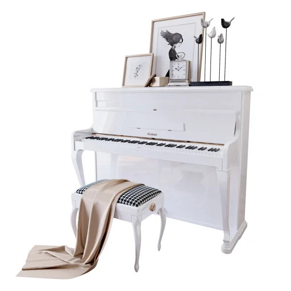 3DSky - Piano Weinbach White Stool and Decor