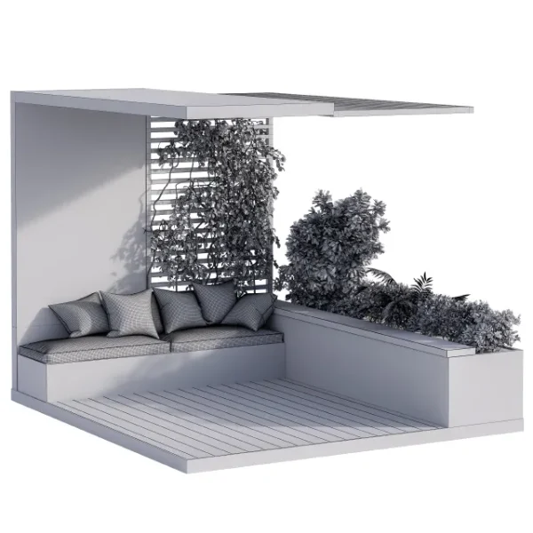 3DSky - Roof Garden and Balcony Furniture Black Set - Image 3